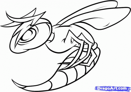 How to Draw a Wasp, Step by Step, Bugs, Animals, FREE Online 