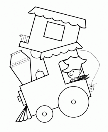 Toy Train Coloring pages - trains / railroad Coloring: BlueBonkers