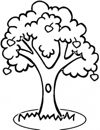 Apple Tree Little Fruit Coloring Page | Tree