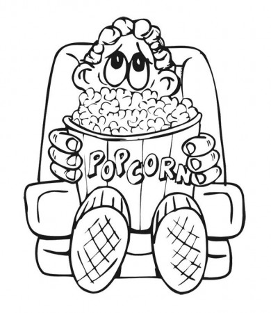 Pictures Snacks Popcorn Day Coloring Pages - Food Coloring Pages 