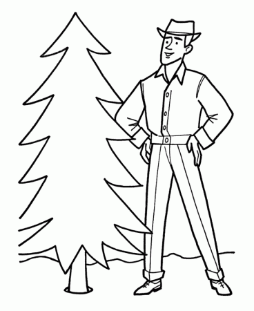 Happy Kids With Gift Under Christmas Tree Christmas Coloring Page 