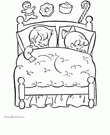 Coloring pages of kids dreaming of Christmas!