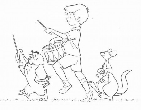 Winnie the Pooh Coloring Pages: Christopher Robin | Playsational