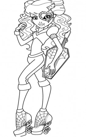 Printable Monster High Operetta Bring Guitar Coloring Page 295962 
