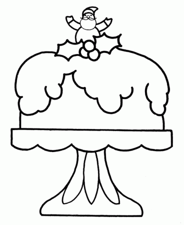 Learning Years: Christmas Coloring Pages - Christmas Cake 