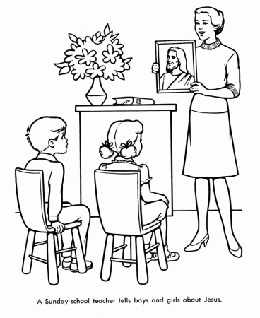Church Coloring Pages - Sunday School Lessons | HonkingDonkey