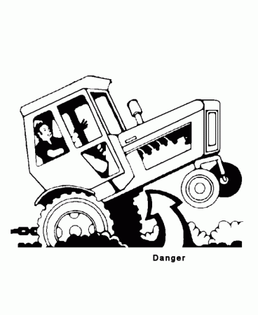 Tractor Safety Coloring Pages | Printable Tractor Tipping Danger 