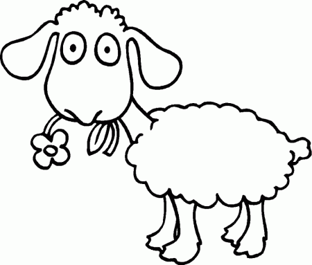Vector Of A Cartoon Bouncing Sheep Coloring Page Outline By Ron 