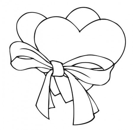 Print Two Loving Hearts Coloring Page or Download Two Loving 