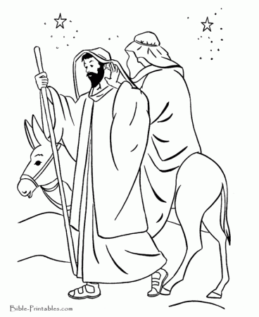 angel and joseph Colouring Pages