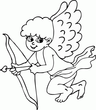 Valentine Coloring Page | An Angelic Looking Cupid