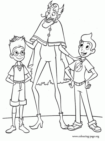 Meet the Robinsons - Lewis, Goob and Wilbur coloring page
