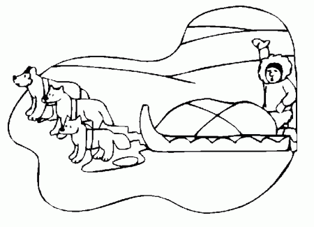Sled Dogs Coloring Sheet