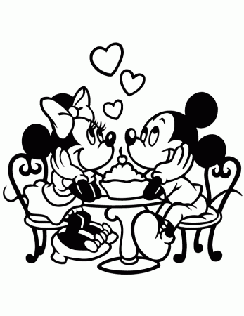 Disney Mickey And Minnie Mouse Valentine Love Coloring Page | Free 