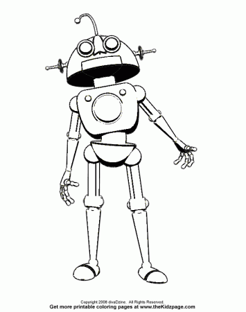Robot - Free Coloring Pages for Kids - Printable Colouring Sheets