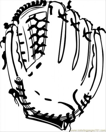 printable coloring page baseball glove bw ganson sports