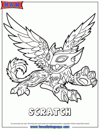 Skylanders Swap Force Air Scratch Coloring Page | Free Printable 