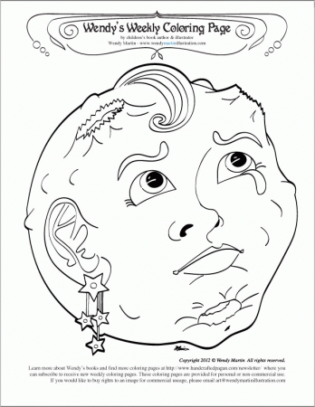 Are you Blue? Full moon coloring page. -