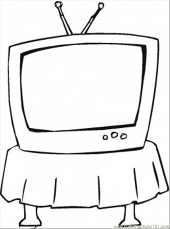 free printable coloring page Tv On The Table | coloring pages