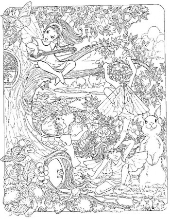 detailed coloring pages of fairies | Detailed coloring pages, Fairy coloring  pages, Coloring pages