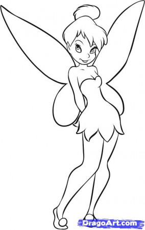 How to Draw Tinkerbell, Step by Step, Disney Characters, Cartoons ...