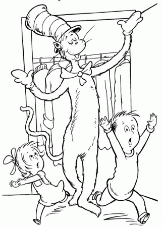 Free Printable Cat in the Hat Coloring Pages For Kids