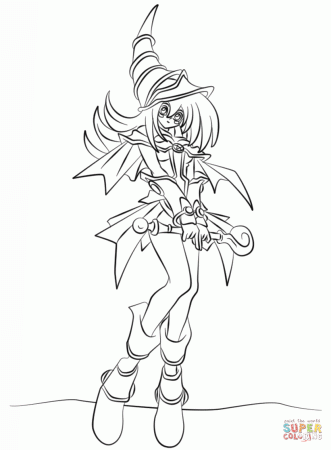Dark Magician Girl from Yu-Gi-Oh! coloring page | Free Printable ...
