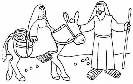 Mary and Joseph coloring page for Road to Bethlehem. | Christmas ...