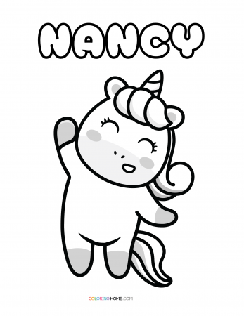 Nancy unicorn coloring page