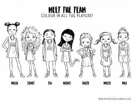 Netball Printables | Scriball Journals | Colouring In