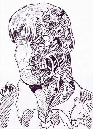 Harvey Dent The Dark Knight Two Face Coloring Pages Coloring Home