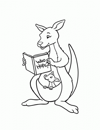 Kangaroo For Kids - Coloring Pages for Kids and for Adults