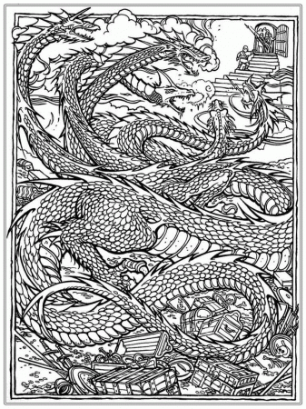 coloring pages for adults dragons - Free coloring pages