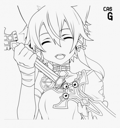 Sword Art Online Coloring Pages Free, HD Png Download - kindpng