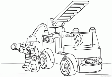LEGO Coloring Pages Cartoons 1562554758_lego city fire truck a4 Printable  2020 3632 Coloring4free - Coloring4Free.com