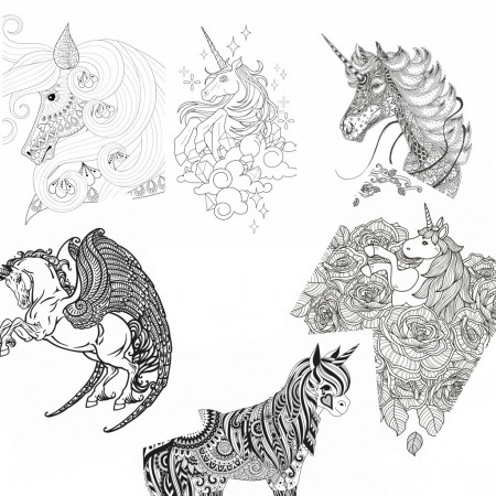 11 Unicorn Coloring Pages for Adults