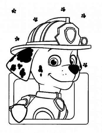 Cute Marshall Paw Patrol Coloring Page - Free Printable Coloring Pages for  Kids