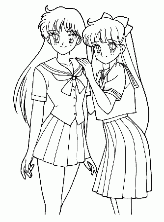 anime girl coloring pages - Clip Art Library