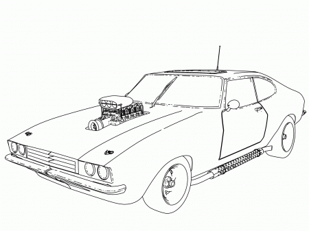 Muscle_car70_old_sport_car_coloring_page | Wecoloringpage