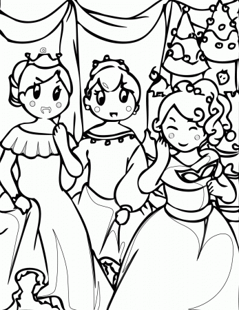Princess Themed Coloring Page - Handipoints