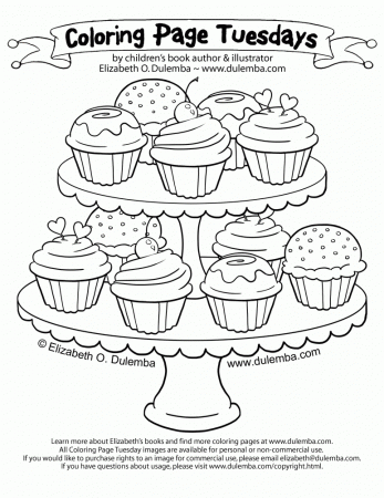 Cup Cake - Coloring Pages for adults : cupcakes-coloring-pages-125