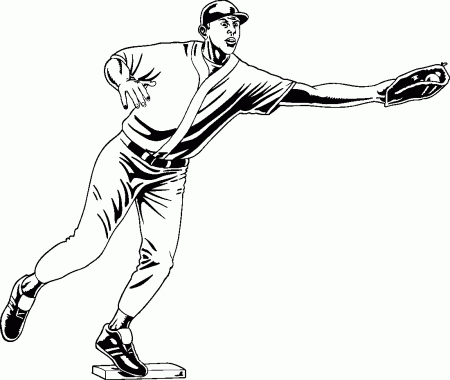 Baseball Player Catching The Ball Coloring Page | Sports pages of ...