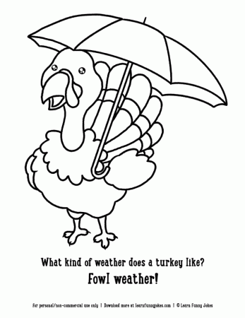 Thanksgiving coloring page - Funny coloring pages for kids - Fowl weather —  Learn Funny Jokes