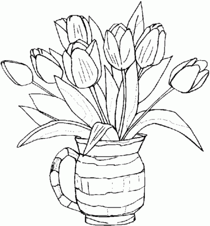 Adult Flowers - Coloring Pages for Kids and for Adults