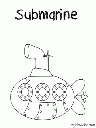 Submarine Coloring Page - HiColoringPages