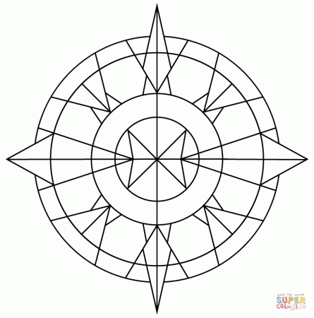 Simple Kaleidoscope coloring page | Free Printable Coloring Pages