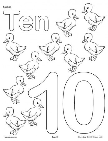 Printable Animal Number Coloring Pages - Numbers 1-10! | Numbers preschool,  Free printable numbers, Coloring pages