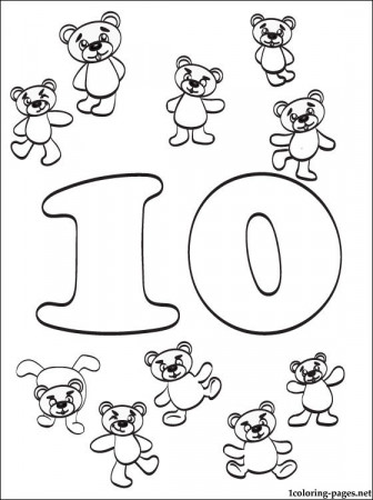 Number 10 Ten coloring page | Coloring pages