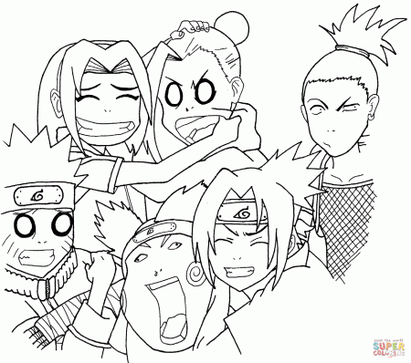 Naruto Squad 7 and 10 coloring page | Free Printable Coloring Pages