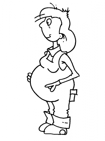 Coloring Pages Online: Drawing Coloring pregnant mom